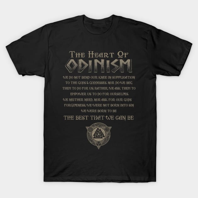 The Heart Of Odinism Norse Mythology God Valkyrie Valhalla Viking Raven Thor Shirt T-Shirt by Windytee